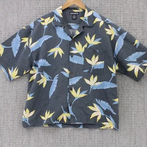 Vintage Montage Hawaiian Shirt Mens Large L Multicolor Floral Pattern Collared - Picture 1 of 10