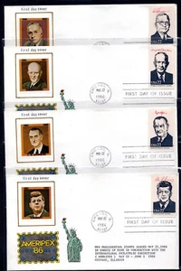 US 1986 SCOTT #2216-2219 PRESIDENTS SET ON 36 FDC COIN 4 CACHETS - Picture 1 of 9