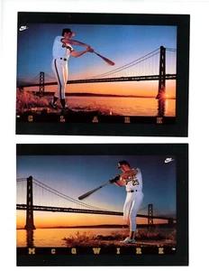 VTG 1989 Nike Mark McGwire &WILL CLARK Battle of The Bay Poster CARDS AD - Picture 1 of 2