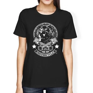 Camiseta de motociclista calavera club de motociclistas de la ciudad de Nueva York calce holgado 1 para mujer - Imagen 1 de 15