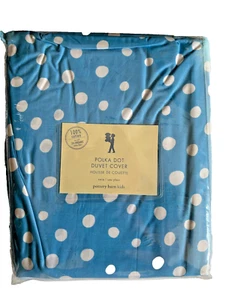 Pottery Barn Kids Duvet Cover Blue Polka Dot Twin NWT - Picture 1 of 2