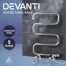 Devanti Electric Heated Towel Rail Rack Rails Stainless Freestanding Shelf