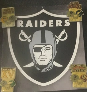 VIER RAIDERS Super Bowl Pins aus den 80er Jahren /made by STARLINE / - Bild 1 von 9