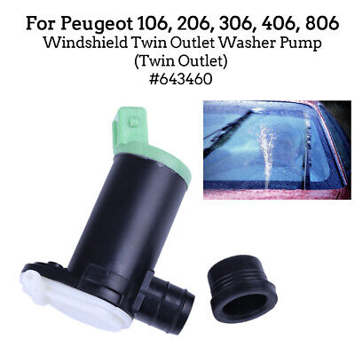 Windshield Twin Outlet Washer Pump For Peugeot 106/206/306/406/806 643460 US • 10.30$
