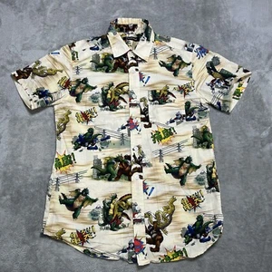 BETABRAND Godzilla King Of Monsters Button Up Shirt Mens S Short Sleeve Cotton - Picture 1 of 6