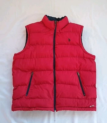 U.S. Polo Assn. Association Puffer Vest RED & BLUE Jacket Mens XL EXCELLENT  - Image 1 of 4