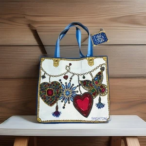 NEW with tag Brighton Glittering Love Tote Bag=Canvas/Big sized 16"x14" - Picture 1 of 10