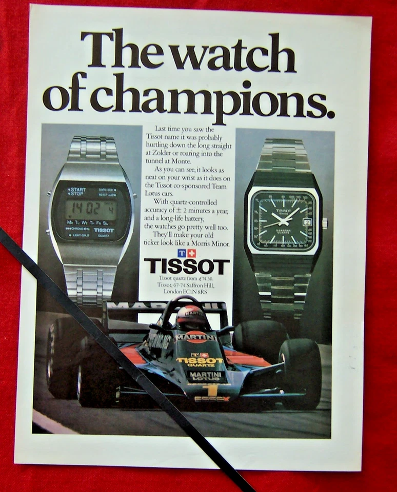 RELOJ TISSOT SEASTAR + CRONÓGRAFO LCD 1979 ORIGINAL VINTAGE ANUNCIO LOTUS F1 Foto 1 de 1