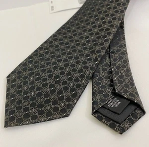 Calvin Klein Black, Gold Flower Pattern Silk Tie - Picture 1 of 4