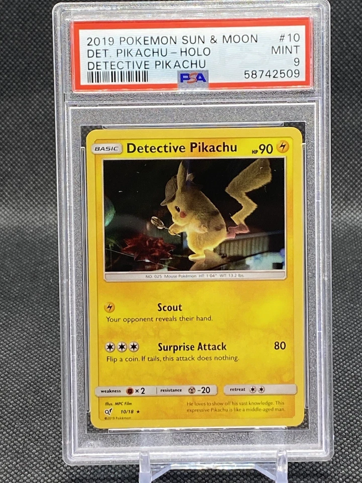 2019 Pokémon Sun & Moon Detective Pikachu Holo PSA 9 🔥 - Image 1 of 1