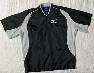 Mizuno Youth 1/4 Zip Vented Short Sleeve Windbreaker Baseball Batting Jacket, Lg - Picture 1 of 4