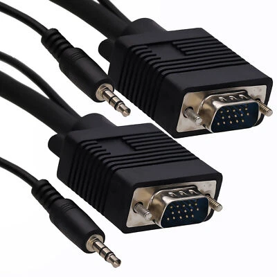 5M VGA/SVGA HD15 TV Video Kabel Mit Eingebautem 3,5Mm Jack Audio Kabel [005875] - Bild 1 von 4