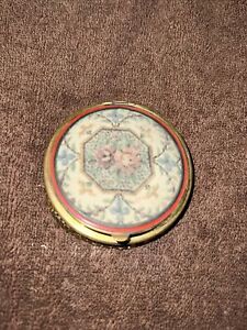 Rex Tapestry Compact 1937 Vintage Makeup Face Powder 