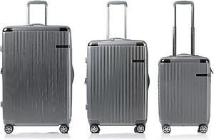 Champs Legacy Collection 3-Piece Expandable Spinner Luggage Set Silver