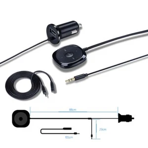 Universal Bluetooth Receiver Car Kit AUX 3.5 Output 5V/2.1A with USB Charger NEW - Picture 1 of 12