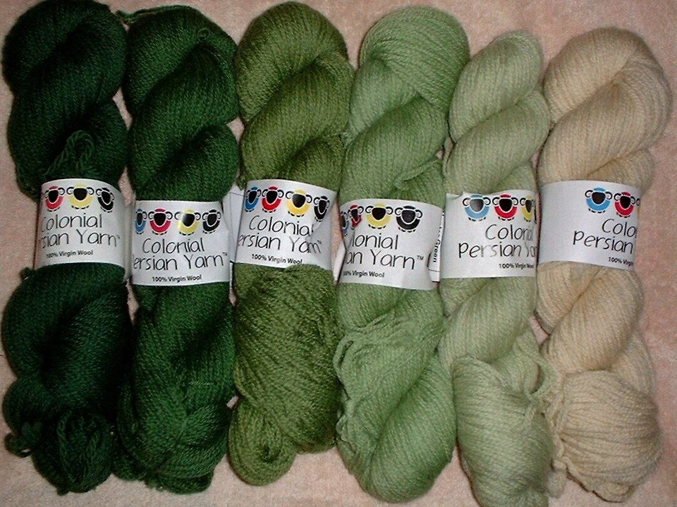 COLONIAL ~ JUST LIKE PATERNAYAN! Colonial 3ply Persian Wool Yarn Needlepoint Crewel 610 Hunter Green Family
