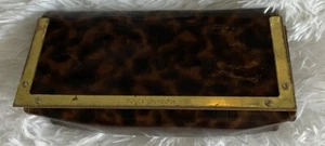 Tory Burch Leopard Tortoise Shell Sunglass Glass Case Holder Magnetic Closure - Picture 1 of 7