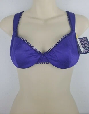 Sujetador violeta Lily of France 34C cuerpo 94 % nailon lazos marco correa ancha de colección nuevo con etiquetas W😍W Foto 1 de 4
