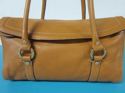 ELLEN TRACY седло желтовато-коричневый кожаный багет наплечная Дамская сумка сумочка - Изображение 1 из 4