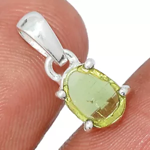 Natural Faceted Green Tourmaline 925 Sterling Silver Pendant Jewelry CP55322 - Picture 1 of 1