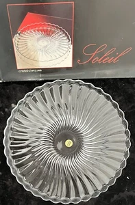 NEW: 12.5" Round Platter - SOLEIL - 24% Lead Crystal - Cristal D'arques France - Picture 1 of 6