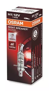 More details for osram night breaker silver h1, +100 percent more brightness, halogen headlamp, 6