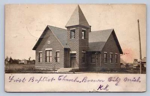 Postal K10/Brown City Michigan RPPC c1910 Iglesia Bautista 175 - Imagen 1 de 4