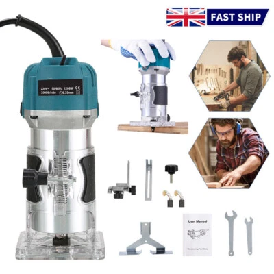 1200W 1/4" 50000RPM Electric Hand Trimmer Palm Router Wood Laminator Lightweight - Image 1 of 4