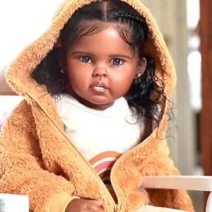 Bambola Reborn 30 pollici rifinita dall'artista bambino capelli radicati a mano pelle nera - Foto 1 di 4