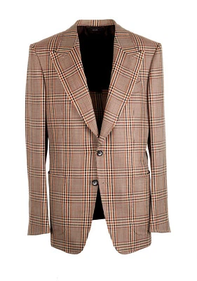 Abrigo Deportivo TOM FORD Shelton Marrón Cuadros Talla 50 IT / 40R EE. UU. Nuevo Con Etiquetas Foto 1 de 4