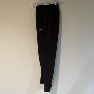 New Balance Windbreaker Jogging Pants Size M Medium Black Silver Red NB Logo - Picture 1 of 7