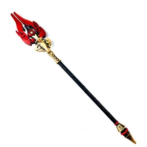 39" Fantasy Foam Staff of Homa Red, Gold & Black Genshin Impact - Picture 1 of 5