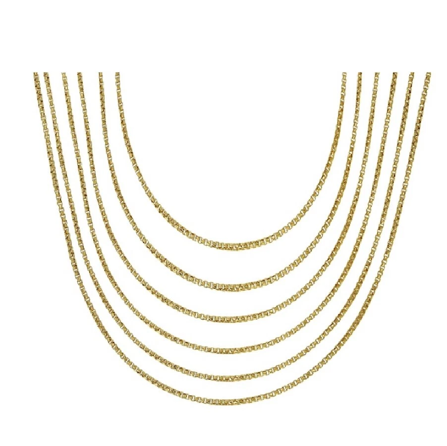 18K Gold Filled Tarnish-Resist Italian Box Chain Necklace 16"-32 inch *1.2mm/2mm - Image 1 of 4