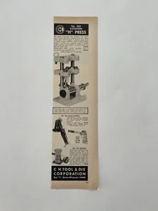 Vintage 1970 C-H Die Company Print Ad 3 Station H Press #333 Ad Only - Picture 1 of 3