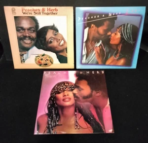 PEACHES & HERB RECORD LOT 2 HOT WE'RE STILL TOGETHER TWICE THE FIRE 3X 12" VINYL - Imagen 1 de 7