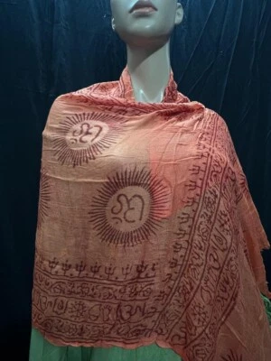 S23 хлопок украл оранжевый шарфы шарф глушитель OM Namah Shivaya пение индуистский - Изображение 1 из 4