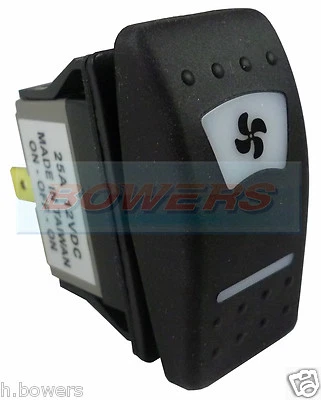 12v/24v RED ILLUMINATION ON-OFF-ON 2 WAY FAN SWITCH SUCK BLOW VENTILATE EXTRACT