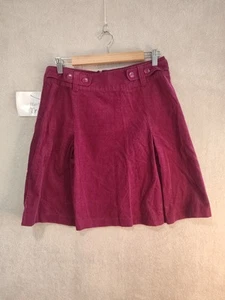 Laura Ashley skirt Womens UK 12 Red Berry Cord Needlecord Knee Length - Picture 1 of 12