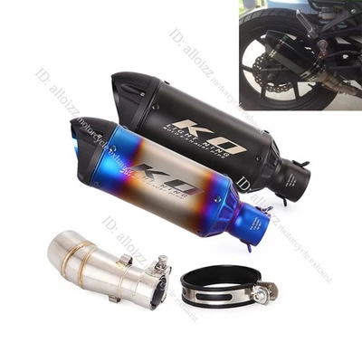 Tubo medio de escape silenciador negro deslizable para Kawasaki Ninja 300 EX300 2013-2018 Foto 1 de 4