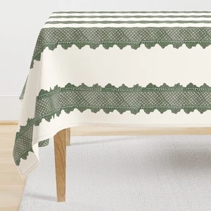 Salbeigrüne Streifen weiche grüne Streifen traditionelle klassische bedruckte Tischdecke - Bild 1 von 4