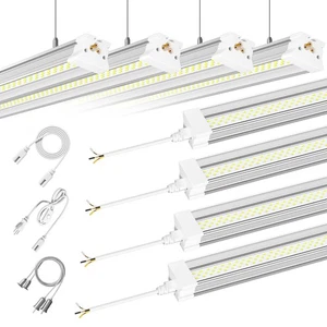 LED Shop Lights 8ft, 100W 15000LM 6500K Cold White, Upgrade Linkable Widen Th... - Picture 1 of 7