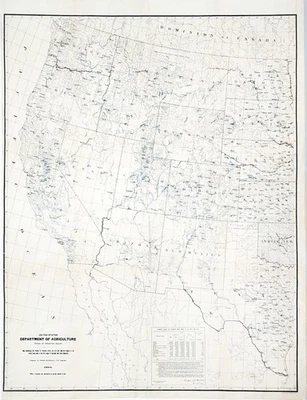 Original 1890s Map showing Progress of Irrigation in the West - Image 1 of 4