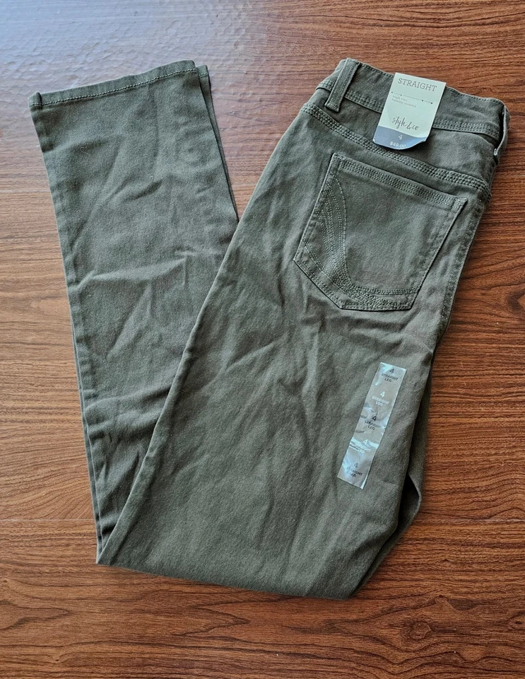 Style & Co Straight Leg Jean High Rise Tummy Control 98 Cotton 2 Spandex Sz 4