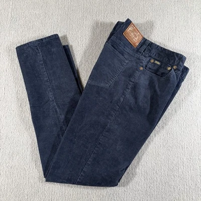 Pantalones de pana Polo Ralph Lauren talla 18x30 azul marino recto algodón elástico Foto 1 de 4