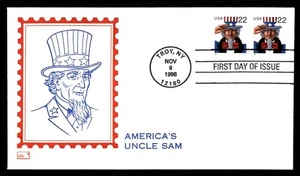 MayfairStamps US FDC 1998 New York Pair Uncle Sam First Day Cover aat_35993 - Picture 1 of 2