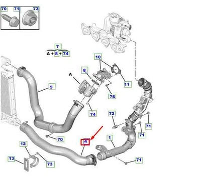 TOYOTA PROACE MPY Intercooler Hose SU001A6424 NEW GENUINE - Photo 1/2