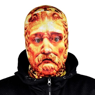 3D Effekt Gesicht Skin - Stein Man Gold - Stoff - Halloween Maske - Bild 1 von 4