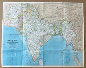 Karte National Geographic Völker Südasiens 1984 - Bild 1 von 2