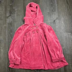 Juicy Couture Girls Sweater Pink Velvet Velour Top Button Cape Jacket Size L - Picture 1 of 4