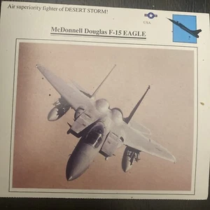 McDONNELL DOUGLAS F-15 EAGLE Fuerza Aérea U.S.A.F. Tarjeta coleccionable - Imagen 1 de 2